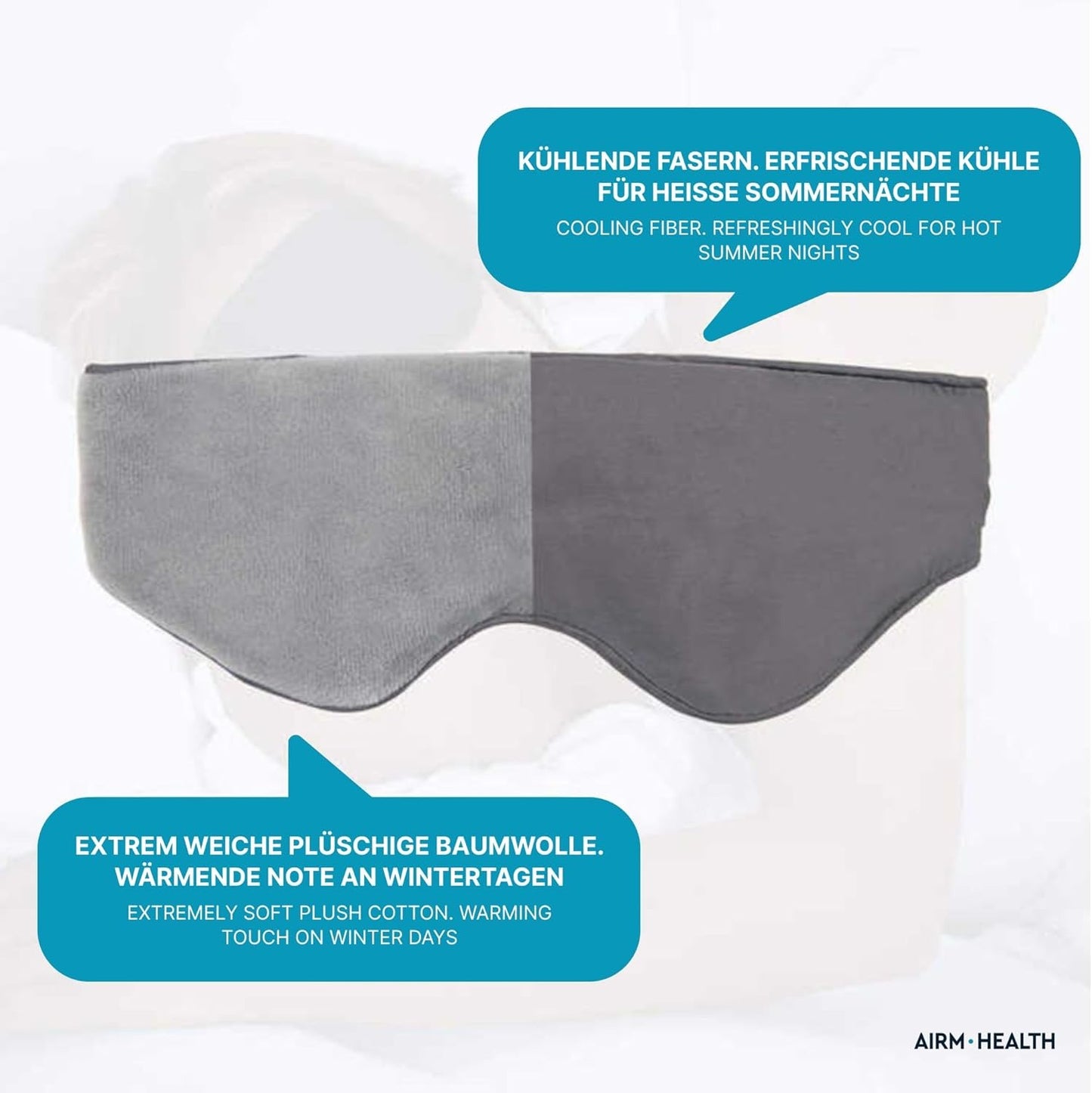 AIRM HEALTH Gewichtete Schlafmaske – Ergonomische Augenmaske für Tiefenentspannung, ideal für Reisen, Meditation & besseren Schlaf (89760001)