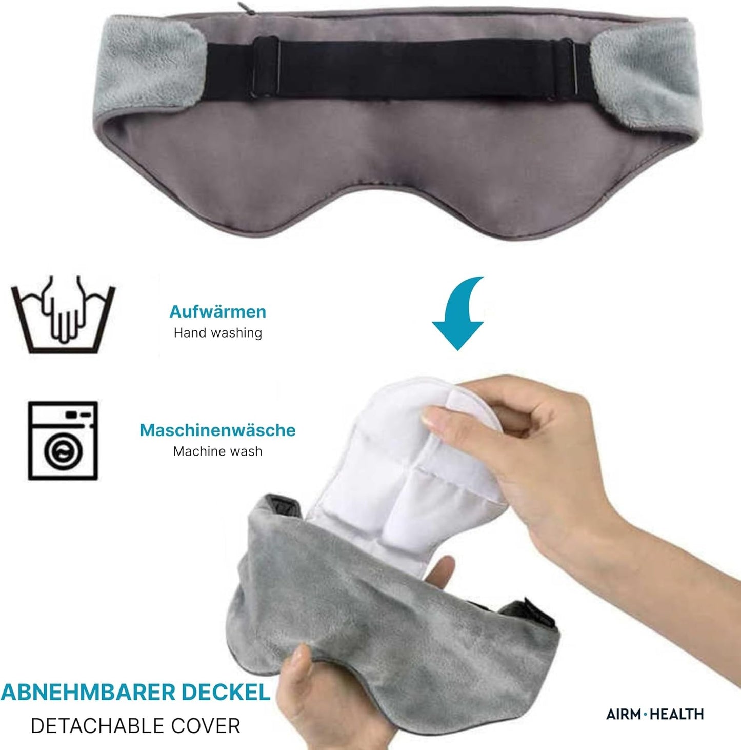 AIRM HEALTH Gewichtete Schlafmaske – Ergonomische Augenmaske für Tiefenentspannung, ideal für Reisen, Meditation & besseren Schlaf (89760001)