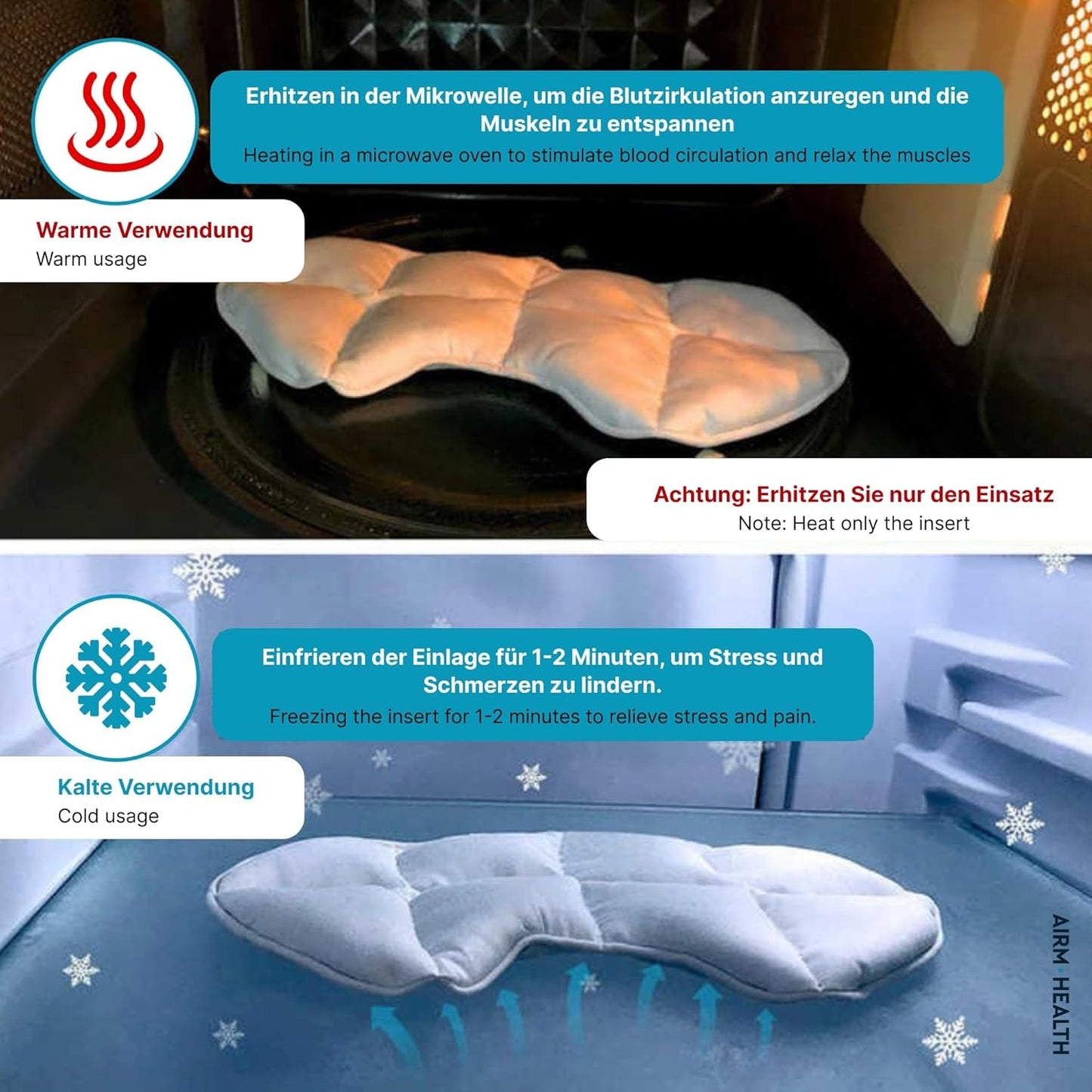 AIRM HEALTH Gewichtete Schlafmaske – Ergonomische Augenmaske für Tiefenentspannung, ideal für Reisen, Meditation & besseren Schlaf (89760001)