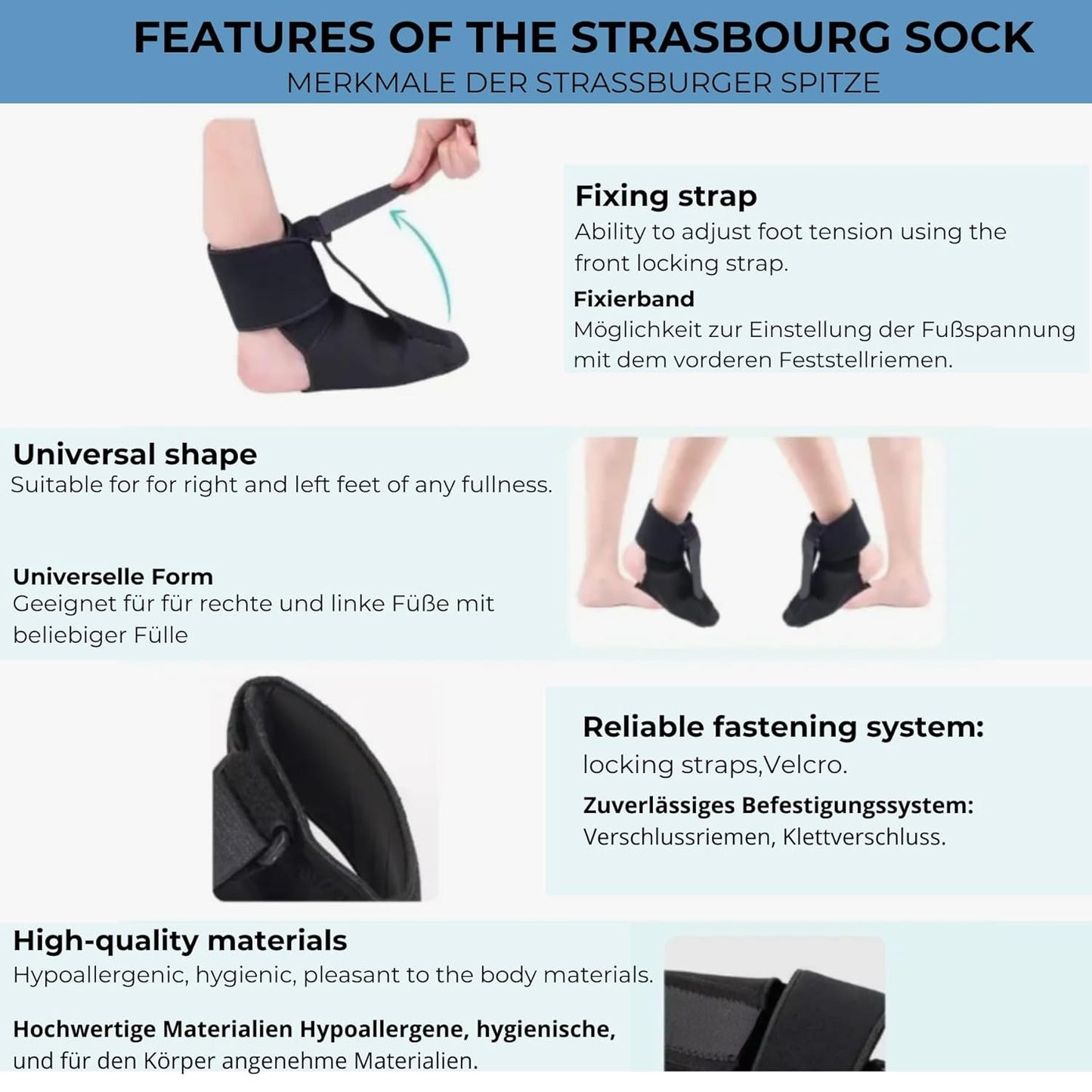 AIRM HEALTH Strassburg Socke – Nachtschiene gegen Plantarfasziitis & Fersensporn (89370001)