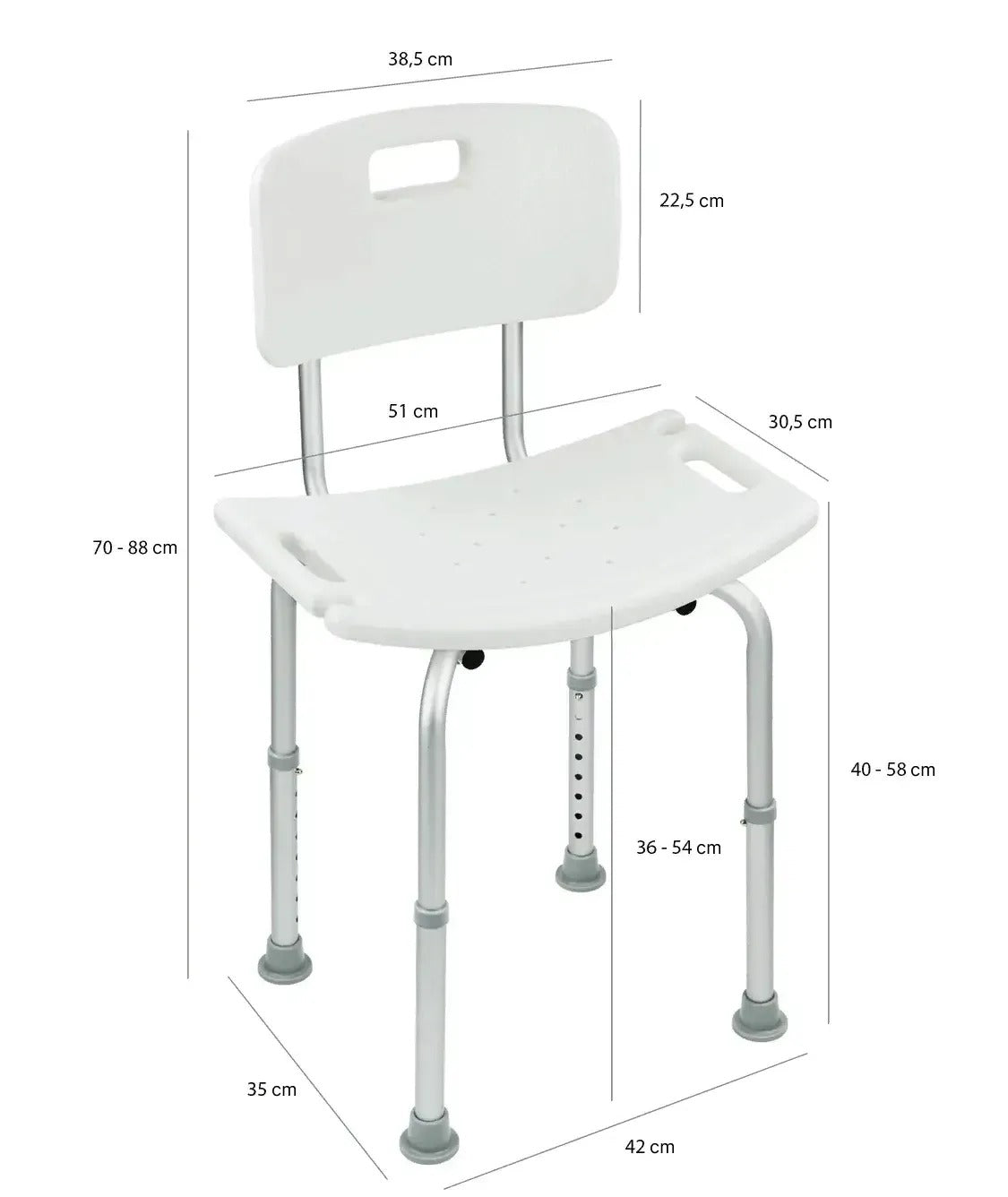 AIRM HEALTH Duschhocker mit Rückenlehne (79000001)