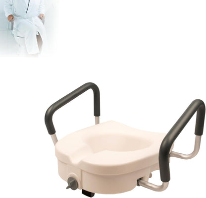 AIRM HEALTH Toilettensitzerhöhung mit Armlehnen – 13 cm, stabil & bequem, für Senioren (8853)