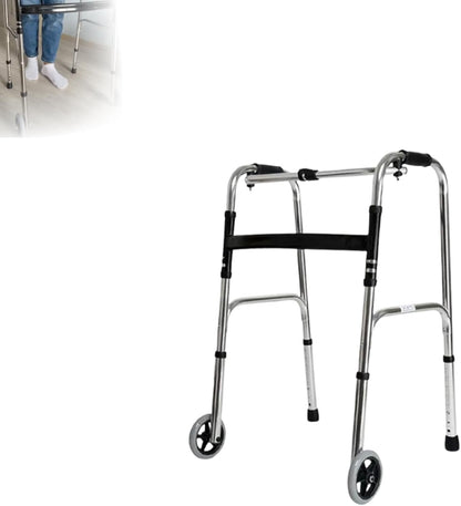 AIRM HEALTH Wohnungsrollator – Faltbar & Leicht, Schmal für Zuhause, Rollator für Senioren, All Gelände, 41 x 56 x 74 cm (8022)