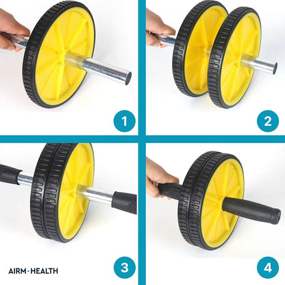AIRM HEALTH Ab Roller mit Doppelrolle – Bauchmuskeltrainer für Reha & Heimtraining (5811)