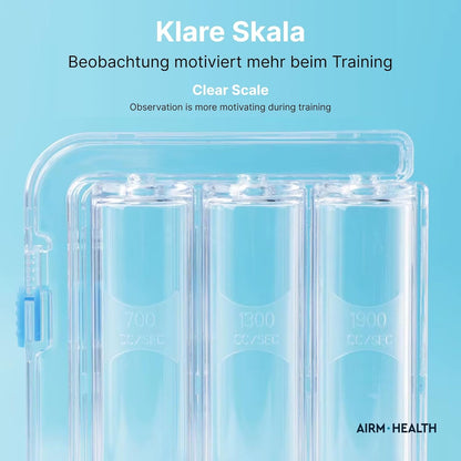 AIRM HEALTH 3-Kammer Atemtrainer – Lungentrainer für Atemtraining & Reha (8442)